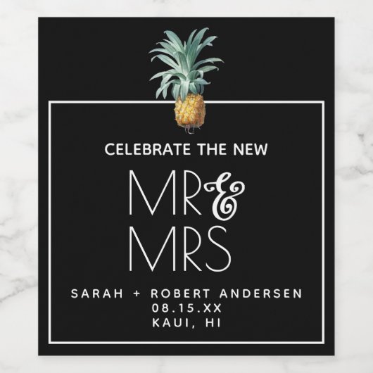 Pineapple Delight Wijn Etiket (Enkel label)