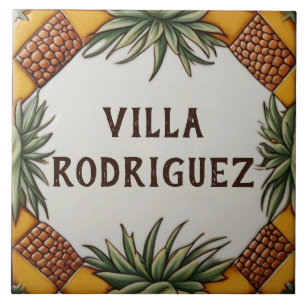 Pineapple Desert Plant Huis Naam Bord Plaque Tegeltje