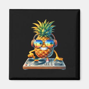 Pineapple DJ Tropical Beats Aloha Beaches Hawaii H Magneet