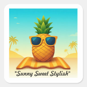 Pineapple Dream Life beroemd gemaakt door Pineappl Vierkante Sticker
