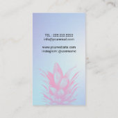 Pineapple Elegant Pink & Blue Classy Typografie Visitekaartje (Achterkant)