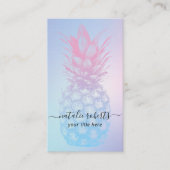 Pineapple Elegant Pink & Blue Classy Typografie Visitekaartje (Voorkant)