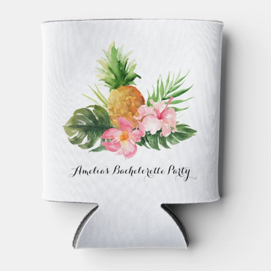 Pineapple en Hibiscus Zomer Bruidsfeest Blikjeskoeler (Voorkant)