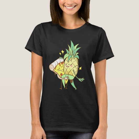 Pineapple en Pizza Dancing Love T-shirt (Voorkant)