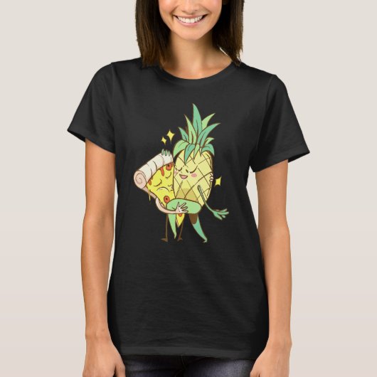 Pineapple en Pizza Dancing Love T-shirt (Voorkant)