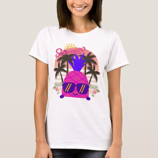 Pineapple Enjoying the Summer T-shirt (Voorkant)