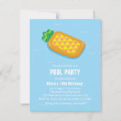 Pineapple Float Summer Birthday Party Uitnodiginge Kaart (Voorkant)