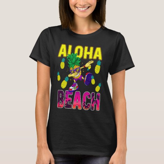 Pineapple  for Women Men Dabbing Aloha Hawaii Summ T-shirt (Voorkant)