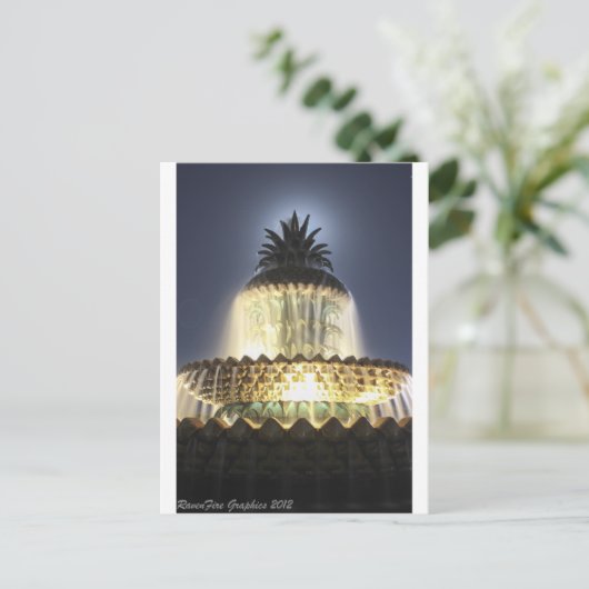 Pineapple Fountain Charleston SC Briefkaart (Staand voorkant)