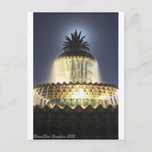 Pineapple Fountain Charleston SC Briefkaart