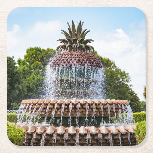 Pineapple Fountain in Charleston, SC Kartonnen Onderzetters (Voorkant)