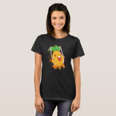 Pineapple Fruit Figurine Rocking Vegetarian Vegan T-shirt (Voorkant volledig)
