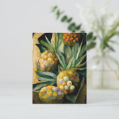 Pineapple fruit in abstract modern painting. briefkaart (Staand voorkant)