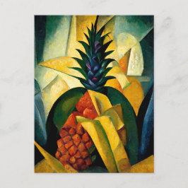 Pineapple fruit in abstract modern painting.  briefkaart