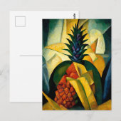 Pineapple fruit in abstract modern painting.  briefkaart (Voorkant / Achterkant)