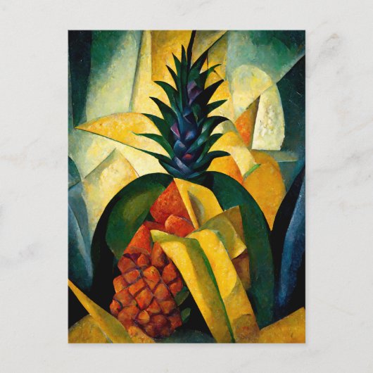 Pineapple fruit in abstract modern painting.  briefkaart (Voorkant)