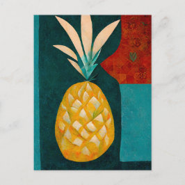 Pineapple fruit in abstract modern painting. briefkaart