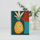 Pineapple fruit in abstract modern painting. briefkaart (Staand voorkant)