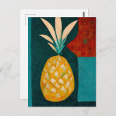 Pineapple fruit in abstract modern painting. briefkaart (Voorkant / Achterkant)