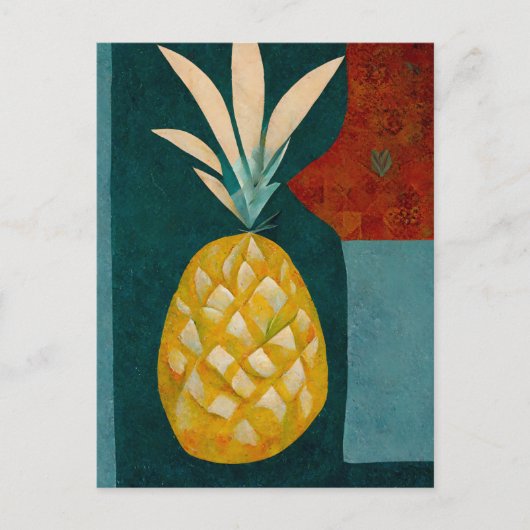 Pineapple fruit in abstract modern painting. briefkaart (Voorkant)