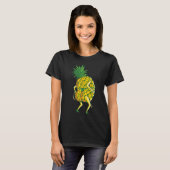Pineapple Funny Dancing Design Aloha Beaches Hawaï T-shirt (Voorkant volledig)
