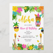 Pineapple Girl Birthday Aloha Hawaii Summer Kaart (Voorkant / Achterkant)