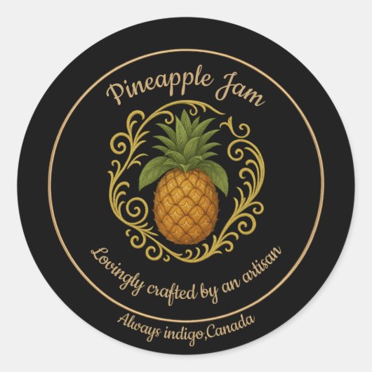 Pineapple Glow – Artisan Jam Label (Voorkant)