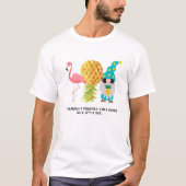 Pineapple Gnome Flamingo Joke T-shirt (Voorkant)