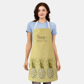 Pineapple Gold Row op uw kleur ID239 Schort (Gedragen)