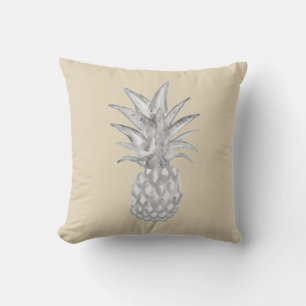 Pineapple Grey Welkom Waterverf Schilderkussen Kussen