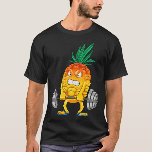 Pineapple Gym Workout  Deadlifting Summer Deadlift T-shirt (Voorkant)