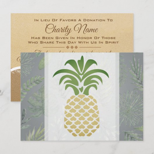 Pineapple Harten Bedankkaartjes Bedankkaart (Voorkant / Achterkant)