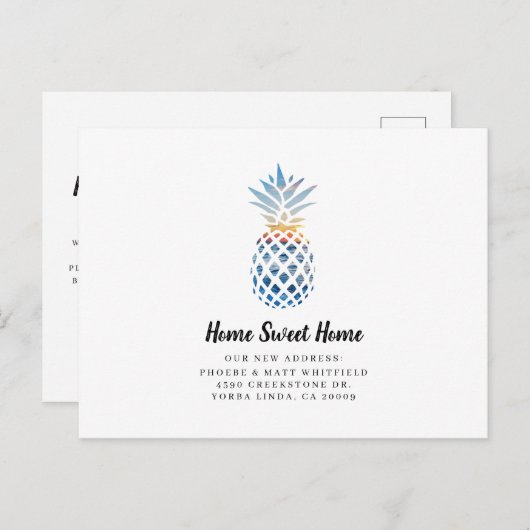 Pineapple Home Sweet Home Bewegende aankondiging (Voorkant / Achterkant)