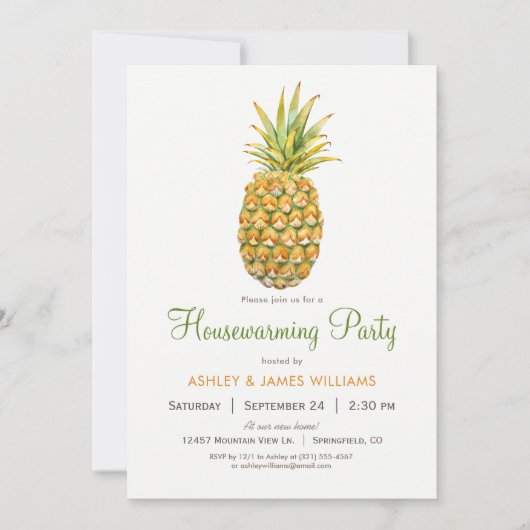 Pineapple Housewarming Party Uitnodiging (Voorkant)