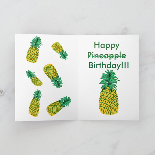 Pineapple Humorous Birthday Kaart (Binnen)
