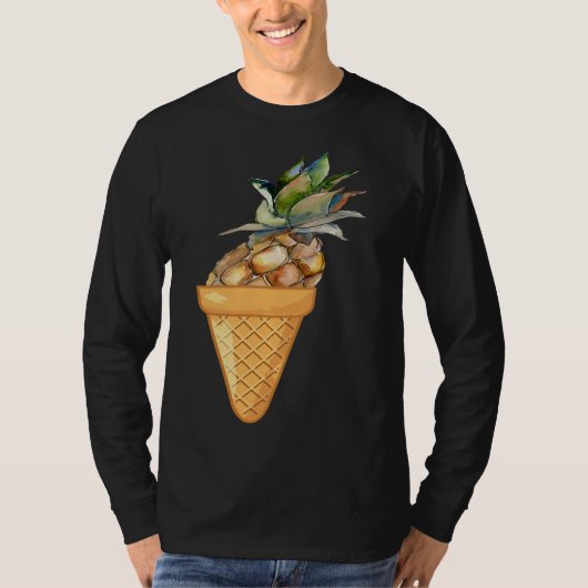 PINEAPPLE ICE CREAM - FUNNY FRUIT EN ICE CREAM CO T-SHIRT (Voorkant)