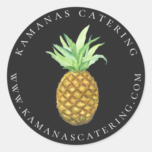 Pineapple Island Gepersonaliseerde Catering Sticke Ronde Sticker (Voorkant)