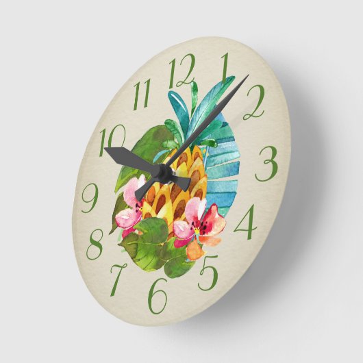 Pineapple Island Time Ronde Klok (Hoek)