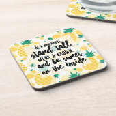 Pineapple Kunststof onderzetters met kurk achterka (Linkerzijde)