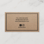 Pineapple Logo minimalistische rustieke kraft Visitekaartje (Achterkant)