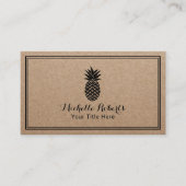 Pineapple Logo minimalistische rustieke kraft Visitekaartje (Voorkant)