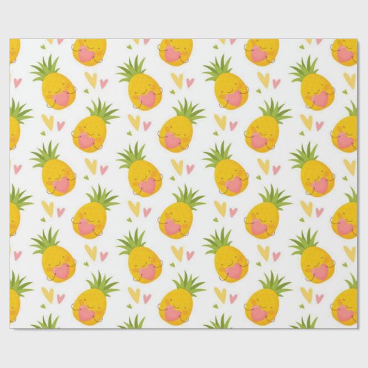 Pineapple Love Pattern Cadeaupapier (Vlak)