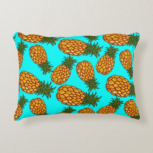 Pineapple Love Pattern - Tasty Tropical Exotic Accent Kussen (Voorkant)