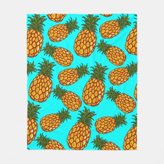 Pineapple Love Pattern - Tasty Tropical Exotic Fleece Deken (Voorkant)