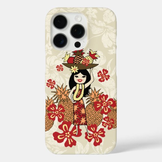 Pineapple Luau Hawaiian Hula Girl Red Case-Mate iPhone Case (Achterkant)