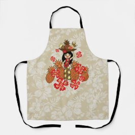 Pineapple Luau Hawaiian Hula Girl Red Schort