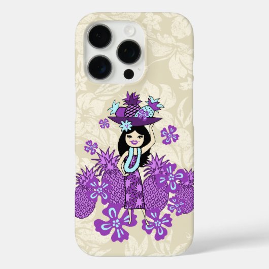 Pineapple Luau Hawaiian Hula Girl Violet Case-Mate iPhone Case (Achterkant)
