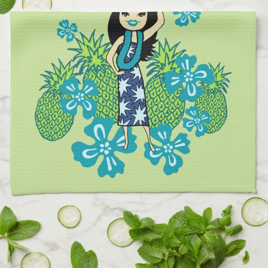 Pineapple Luau Hawaiian Kitchen Towel Theedoek (Gevouwen)