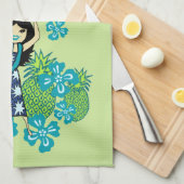 Pineapple Luau Hawaiian Kitchen Towel Theedoek (Quarter Fold)