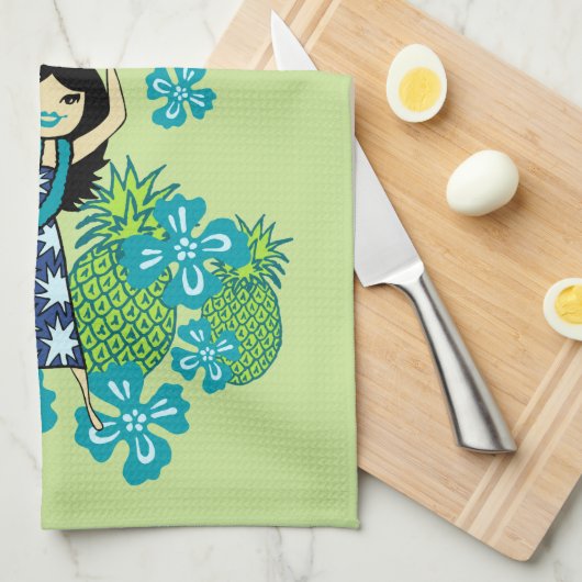 Pineapple Luau Hawaiian Kitchen Towel Theedoek (Quarter Fold)